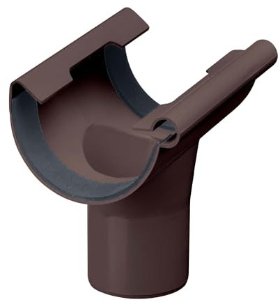 INEFA Ablaufstutzen halbrund, PVC NW125/DN100 Dunkelbraun Einhangstutzen Dachrinnenzubehör, einfache Steckmontage, Made in Germany