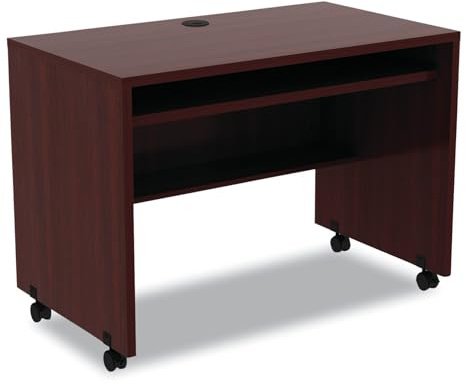 Alera ALE Valencia Mobile Workstation Desk, 41 3/8 x 23 5/8 x 29 7/8, Mahogany