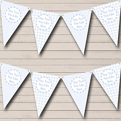 Baby Boy Blue Stripes Chain Children's Birthday Party Bunting Banner