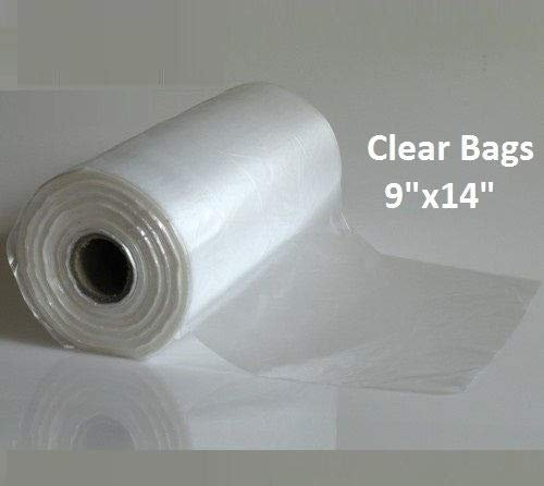 Fruit and Vegetable Clear Plastic Bags on a Roll - High Density Poly/Polythene Counter Bag for Butchers (500 Clear)