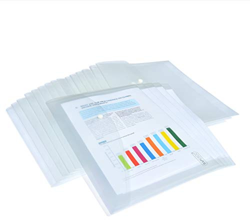 Rapesco 1497 ECO Kuvertmapp, Återvunnen Plast, A4+, Transparent, Klar, 50-Pack