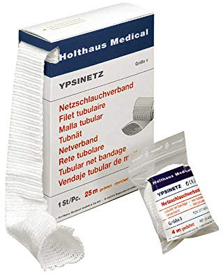 Holthaus Medical YPSINETZ Netzschlauchverband, Fixierverband, Netzverband, nahtlos, elast. 25 m, Gr. 3