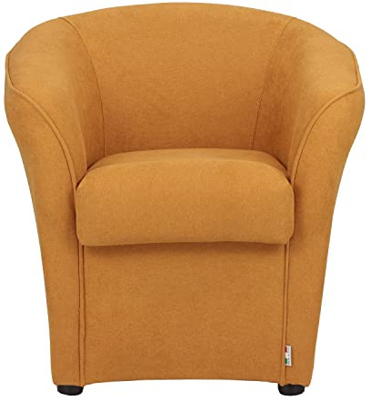 Totò Piccinni POLTRONA a POZZETTO design | Alta QUALITA' | Made in Italy (Tessuto Giallo Mostarda)