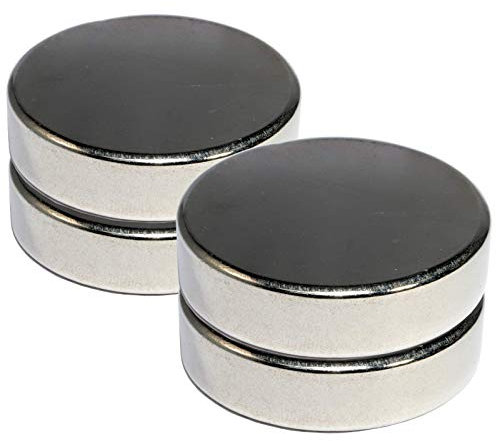 Neodym Magnet Scheibe 40x10mm - 25 KG Extra Stark - Super Magnetscheibe 40mm Durchmesser - Neodym Magnete Rund Groß (4 Stück)