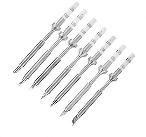 Elprico Lötkolbenspitze, Mini-Lötkolbenspitzen aus rostfreiem Stahl Ersatz für TS100-Lötkolben mit 7 Typen(TS100 7PCS)