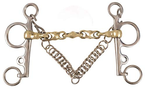 Waterford Mouth Pelham bit koppar, GS & SS pansarkedja (UKSALES25® hästbitar) (13,7 cm)