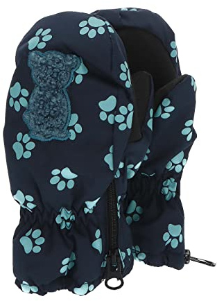 Sterntaler Baby Unisex Kinder Fäustel Bär Tatzen Handschuh - Baby Fäustlinge - wasserdicht aus Funktionsmaterial mit Print - marine
