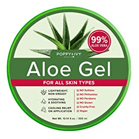 Absolute New York Poppy & Ivy Aloe Gel, Lightweight and Non-Greasy, Hydrating, Soothing and Cooling Relief