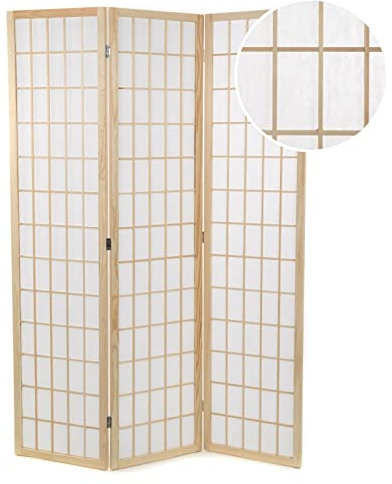 DESIGN DELIGHTS RAUMTEILER Canva | Reispapier, 170x120 cm | japanischer Paravent, freistehender Raumtrenner, Trennwand, Shoji Stellwand