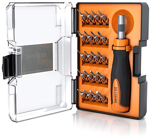 Brandson - Feinmechaniker Schraubendreher Set, Mini Werkzeug Set mit Torx T5 T6 T8 T9 T10 uvm., Reparatur Kit für Handy, Smartphone, Spielekonsole, Tablet, PC, Brille, Uhr usw., 21-tlg.