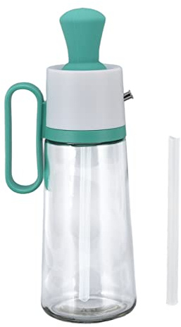 Tyenaza 550ml Botella Dispensadora de Aceite, Botella de Aceite de Vidrio, Dispensador Aceite Spray 2 en 1, Spray de Aceite Vidrio Antigoteo para Cocinar Ensalada Hornear Barbacoa, 255x112,5mm(Verde)