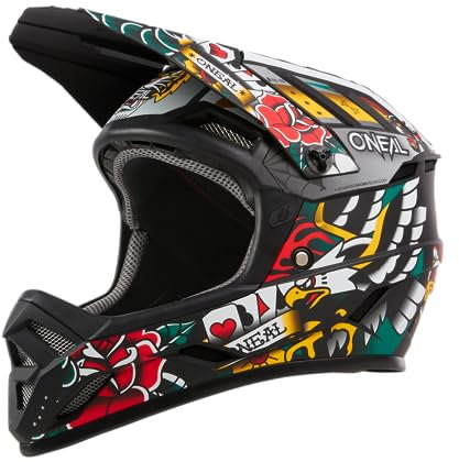 O'NEAL | Mountainbike-Helm | MTB Downhill | Robustes ABS, Ventilationsöffnungen zur Kühlung, ABS Außenschale | Backflip Helmet Inked V.24 | Erwachsene | Multi | Größe M