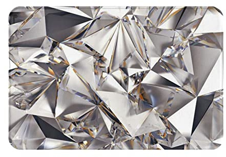 BEULSI Glitzer-Teppich mit abstraktem Diamant-Kristall-Muster, Eingangsbereich, dekorativ für drinnen und draußen, rutschfest, ultra-saugfähig, Badezimmerteppich
