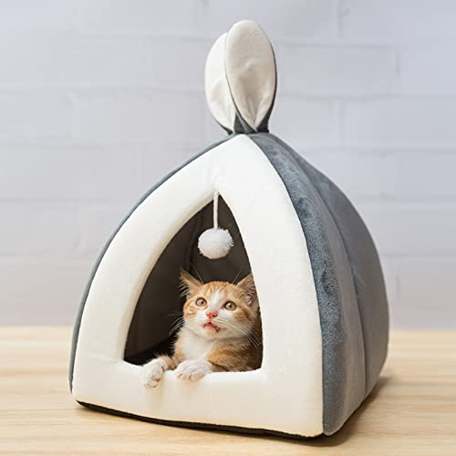 Katzenbett in Form von Kaninchenohren für Katzen im Haus Katzenlochbett Katzenhaus Katzenzelt mit abnehmbarem Kissen Katzenbett Katzenhaus Welpenbett