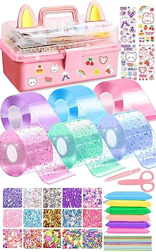 6 PCS Nano Tape Bubble Bubbles Kit for Kids with Box, Squishy Maker Making Kit, Birthday Gifts for 4 5 6 7 8 9 10 Year Old Girls Girl, Kids Toys for Girls 4-6 6-8 8-10 10-12