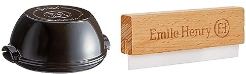 Emile Henry EH799507 Set Pain Maison, Céramique, Noir Fusain, 32, 5 x 30 x 15 cm & 009108 Grignette 7 cm