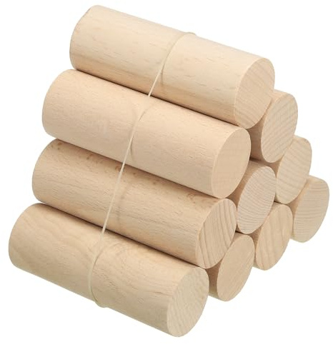 PATIKIL 1-3/8 x 4 Inch Dowel Rods Wood Sticks, 10 Pcs Unfinished Wooden Dowel Rods Round Dowels Hardwood Sticks for DIY Crafts and Home Decor
