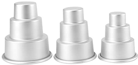 PRETYZOOM 9pezzi Stampo Per Torte Rotonde Di Teglie Per Dolci Strati Per Pudding e Cupcake Piccolo Medio Per Uso Domestico e Professionale