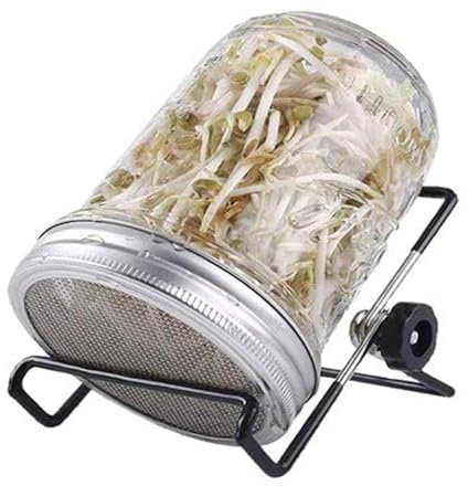RZXBB Sprossenglas Set Sprossen Keimglas Set - Sprouting Jar Mit Deckel & Sieb Aus Edelstahl Für Sprossenzucht - Sprossen Keimgerät Zur Kresse Anzucht - Keimglas Für Sprossen (1 Sets)