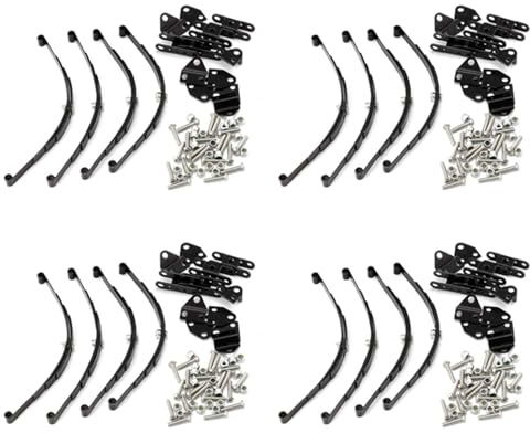 Janasiba 16 Stück 1/10 Blattfedern Set mit Fahrwerk für 1/10 D90 RC Autoteile auf Schwarz