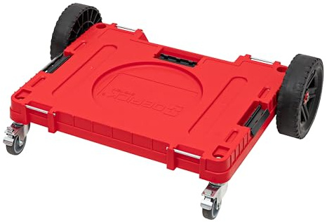 Qbrick - System ONE Transport Platform all Terrain RED Ultra HD - Board Transport - Rolling Tray Organiser Storage for Tools Set and Accessories with High Capacity of 120kg - Made of Durable Plastic