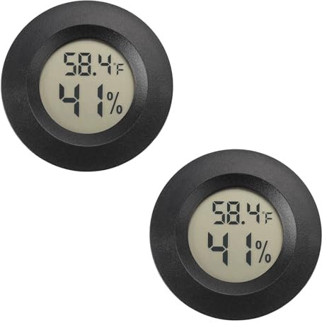 Xnurney Mini hygromètre thermomètre hygromètre numérique humidificateur d'humidité intérieur/extérieur humidificateur reptile thermomètre serre jardin cave Fahrenheit (℉) / Celsius (℃) lot de 2