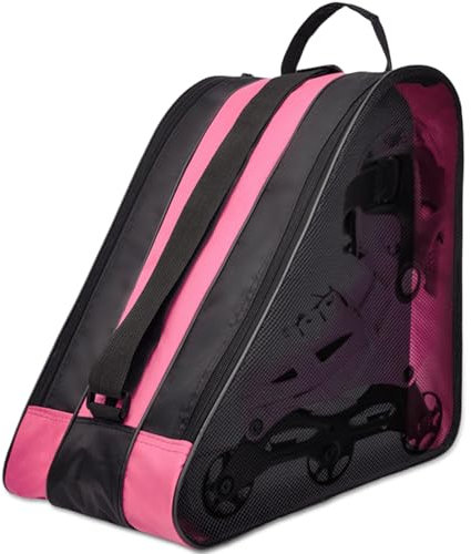 Rollschuh Tasche, Schlittschuhtasche aus Oxford-Stoff, Ice Skate Bag mit Verstellbar Trageriemen, Tragbare Skischuhtasche, Atmungsaktive Eislauftasche Geeignet für Damen, Herren, Erwachsene, Kinder