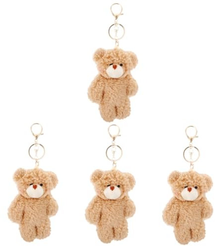 SAFIGLE 4stücke Kuscheltier Schlüsselanhänger Bär Niedliches Cartoon Design Leicht Und Tragbar Für Taschen Rucksäcke Und Schlüsselbund Für Erwachsene