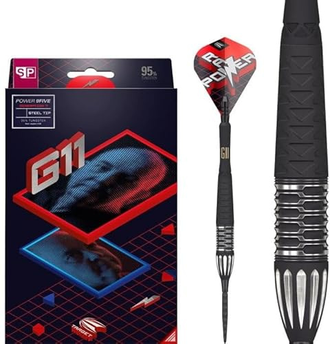 Target Darts Phil Taylor Gen 11 Power 9-Five Swiss Point Steeldarts, 95% Tungsten Raw Power G11, 22G/24G/26G | Generation 11 Phil Taylor Darts, Spieler Edition Swiss Points Dart Set