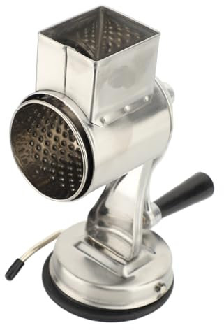 Rallador Manual de Verduras Rallador de Manivela de Acero Inoxidable con 5 Cuchillas Intercambiables Ventosa Trituradora Manual para Cortar, Triturar y Triturar Ingredientes en