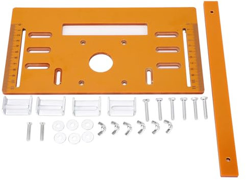 LOCADENCE 4in Cutting Machine Base Plate, 28 X 15cm Circular Saw Base Plate, 90° Flat 45° Oblique Cutting Machine Bottom Board, Cutting Machine Guide Rail Plate, Woodworking Tools