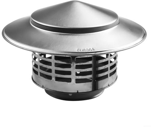 Stainles Steel Chimney Cowl,75/200mm Chimney Cap Bird Guard Thickened Material For Ventilation Ducts,Chimneys(75MM)
