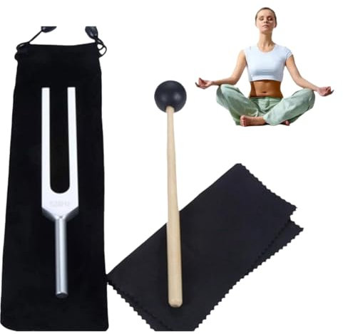 Stimmgabel, Heilinstrument 528 Hz, Stimmgabel mit Silikonhammer-Reinigungstuch und Aufbewahrungstasche, Healing Tuning Fork, Perfekt für Chakra-Heilung, Klangtherapie, Meditation