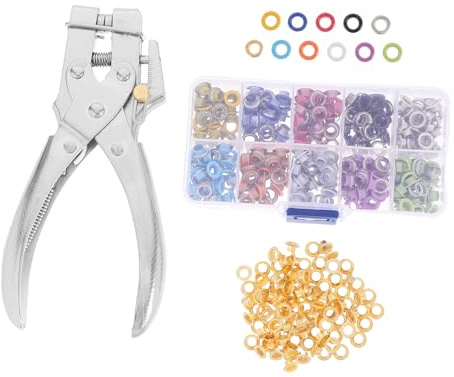 ULTECHNOVO 1ensemble Pince à Œillets avec Boîte De Rangement Kit pour Œillets Métal sur Tissu Et Toile Outil Polyvalent pour Couture Réparation