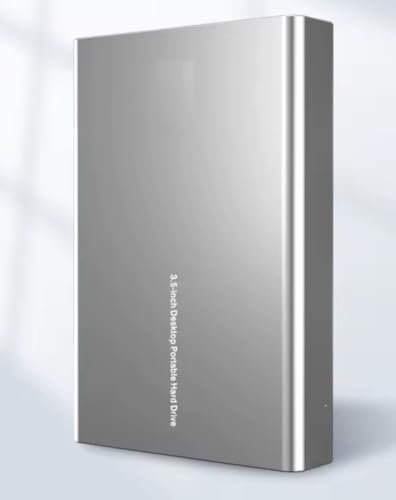 Générique Disque Dur Externe 10 to, USB 3.0 Type-C 5 Gbps Transfert, 5400 RPM, Boîtier en Alliage d'Aluminium, 17,5 x 11,7 cm, Argenté (10, TB)
