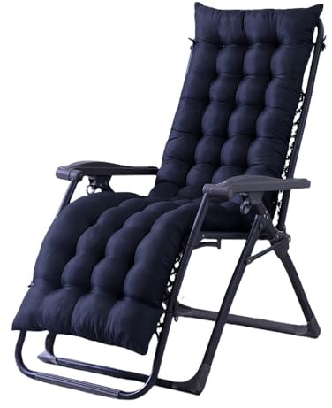 Surwin Sonnenliege Auflage, Lange Auflagen für Gartenliegen, Liegestuhl Hochlehner Gartenliege Liegestuhl Balkon Relaxliege Garten Sonnenliegen Outdoor (Schwarz,48x170cm)