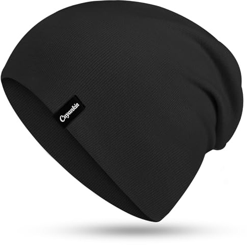 Cuyankin Mütze Damen Herren, Slouch Beanie Mütze aus Baumwolle, Leicht & Atmungsaktiv Dünne Mütze, Weich Doppellagig Longbeanie Perfekt für alle Jahreszeiten