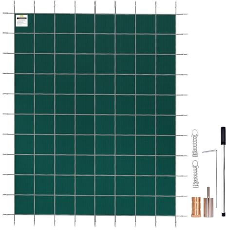 Superior 99% Shading Rate Inground Pool Safety Cover, Rectangle Mesh Pool Cover Mesh Pool Cover For Inground Pools, For Swimming Pool Winter Safety Cover(Blue,Rectangle 15x30ft)