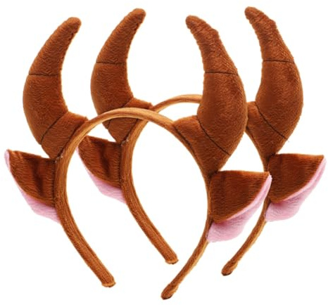 Milisten 2 Stück Großes Bullhorn Haarreif Robustes Kuh Stirnband Tierisches Cosplay Zubehör Bequemes Druckfreies Design Für Schulaufführungen Mottopartys Und Karneval