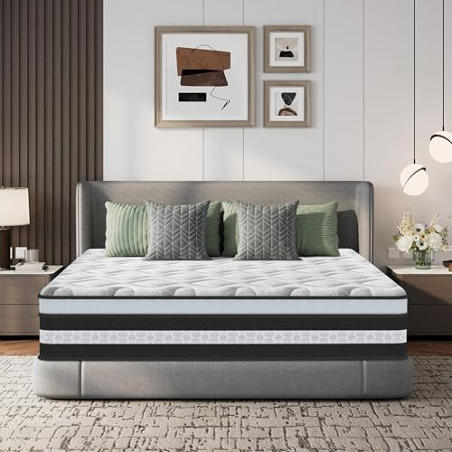 Colchón 160x200 cm Viscoelástica, Firmeza Media Confort, Híbrido Colchón Espuma y Muelles Ensacados, Oeko-Tex, Transpirable, 10 Zonas Ergonómico Altura 26 cm, Hipoalergénico y Antiácaros, Matrimonial