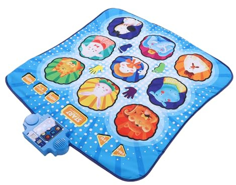 ZAICOLER Tanzmatten-Spielzeug, 9-Tasten-Wireless-Tanzpad, rutschfeste Musikspielmatte für und Erwachsene, mit Faltbarem Design für den Innen- und Außenbereich, 40,55 X 34,65 Zoll (Blue)