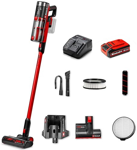 Einhell Akku-Stielstaubsauger TE-SV 18/270 Li BL Kit Power X-Change (18 V, Brushless, 270 mbar, beutellos, 3 Leistungsmodi, 3-Fach Filtersystem,inkl. Zwei Zusatzfilter, 4,0 Ah Plus Akku &Ladegerät)