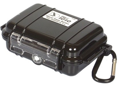 PELI 1020 micro boîtier étanche pour protéger les petits objets, indice de protection IP67, capacité de 0,5L, fabriqué aux États-Unis, revêtement noir/noir