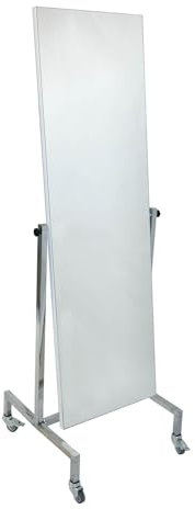 Standspiegel schwenkbar fahrbar, beidseitige Spiegelfläche 165 x 60 cm verchromtes Gestell Anprobespiegel Therapiespiegel Spiegel