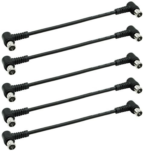 Satix SAK020SET1 Patch-Koaxialkabel F-Winkel-Schnellstecker (5 Stück), 20 cm schwarz