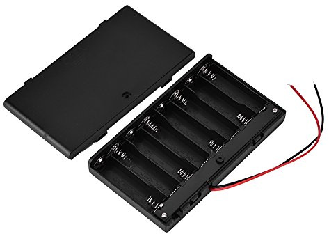Zerone 8 x AA Battery Holder Case, 12V Series Connection Battery Storage Box with with On Off Switch in Black