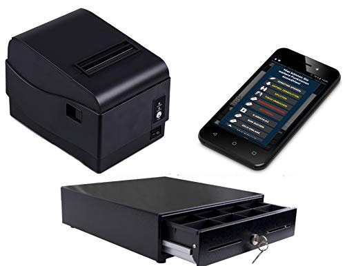 BLITZKASSE Mobile Kasse für Gastronomie: 5'' Bestellterminal, Bondrucker, Kassenlade DSFinV-K, TSE-Konform, ohne ABO
