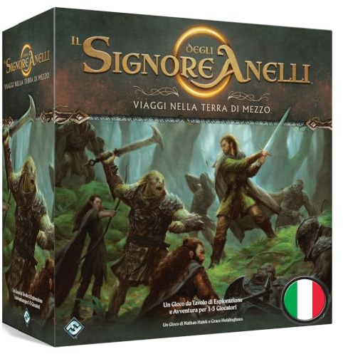 Asmodee, Herr der Ringe: Reisen in Mittelerde, Brettspiel mit App, 1-5 Spieler, 14+ Jahre - Italienische Sprache