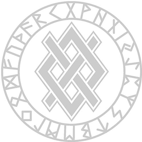 Samunshi® Aufkleber Gungnir mit Runen C für Auto Motorrad Wikinger Vikings Germanen in 11 Größen und 25 Farben (10x10cm Silber)