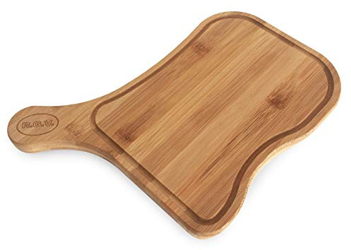 RGV Tagliere per Affettatrici Elettriche - Tagliere in Legno Naturale Bamboo con Piedini Antiscivolo, 300×242mm